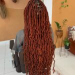 seguimos obcecadas no ruivo ❤️_🔥✨__aplicação soft locs até 65 mechas_cor n° 350 • marca @blackbeauty_br __#softlocs #fauxlocs #copperhair #gingerhair